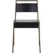 Euroa Matte Black / Antique Gold Outdoor Stackable Dining Chair, Set Of 2